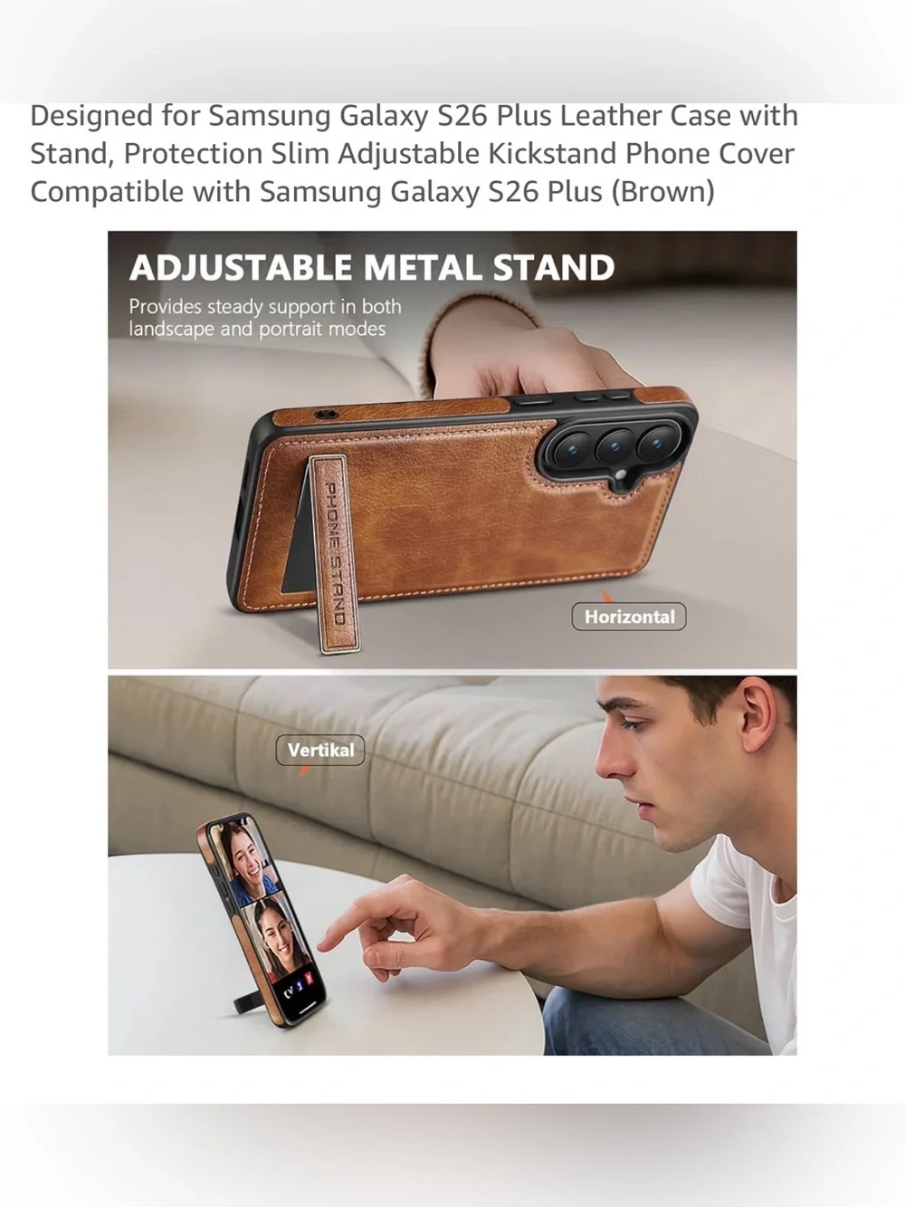 Samsung Galaxy S26 Plus leather case with stand protection slim adjustable